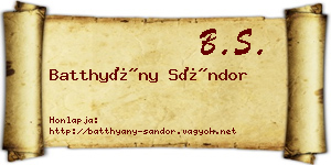Batthyány Sándor névjegykártya