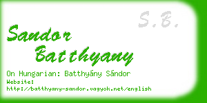 sandor batthyany business card